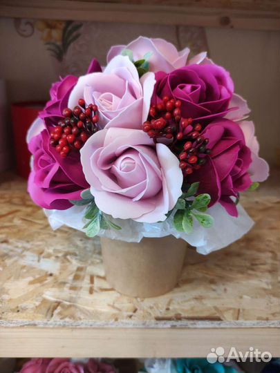 Букет из мыльных цветов