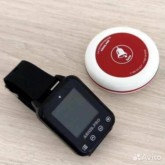 Кнопка вызова официанта и часы пейджер Элит