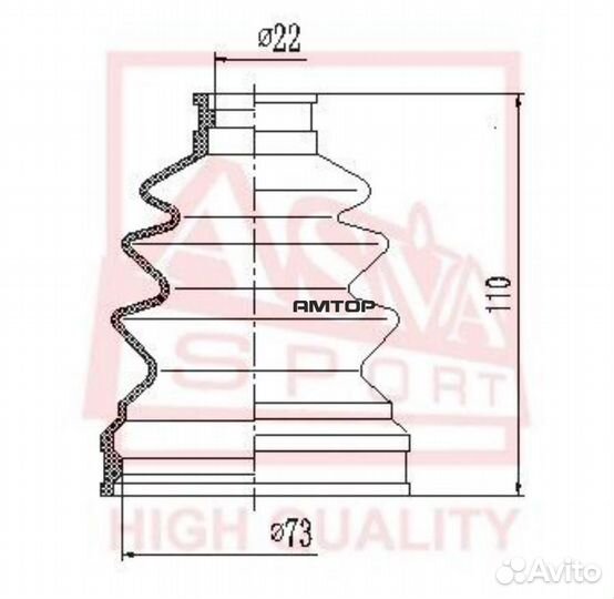 Asva asbt-MZ6 Пыльник шруса наружного 21x116x76 (к