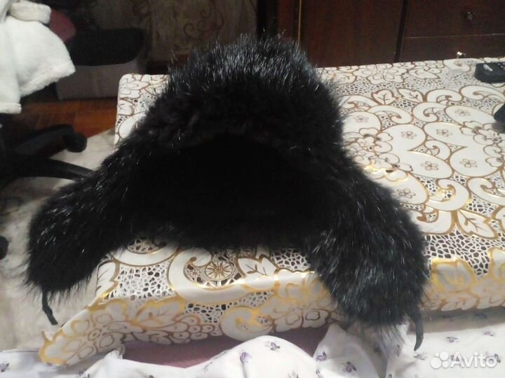 Шапка ушанка кожаная мужская