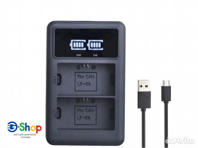 Зарядное Batmax на 2x слота акб Canon LP-E6