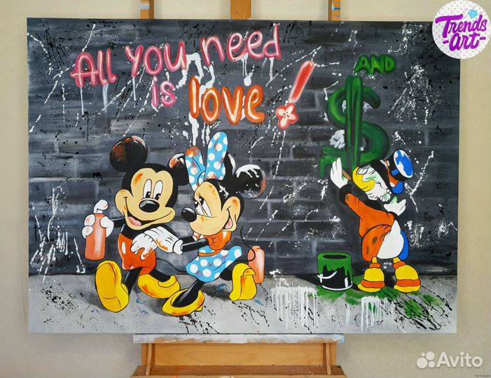 Картина холст скрудж Монополи Бэнкси стрит арт