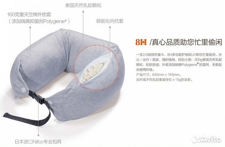 Латексная ортопедическая подушка Xiaomi 8H U1