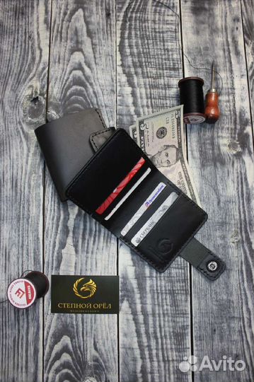 Карманное портмоне ручной работы из кожи