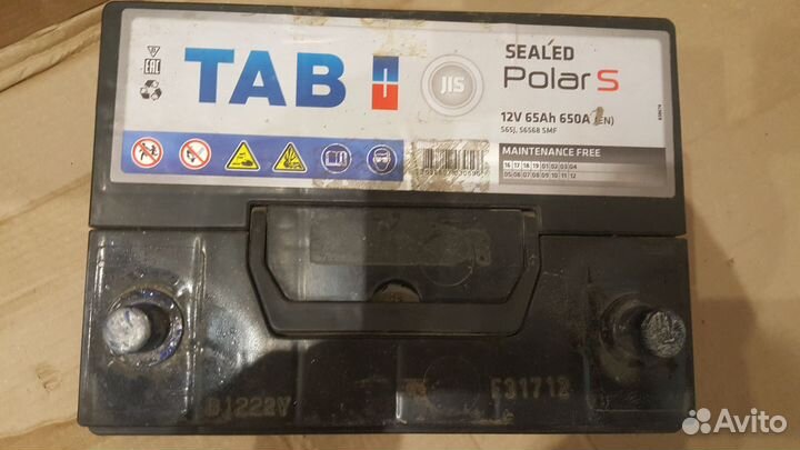 Аккумулятор б/у TAB 65Ач 650А