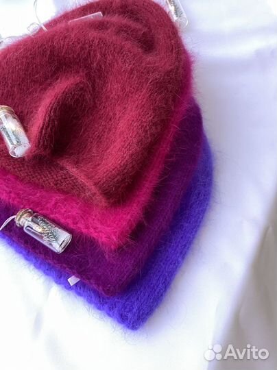 Шапка женская вязаная из ангоры