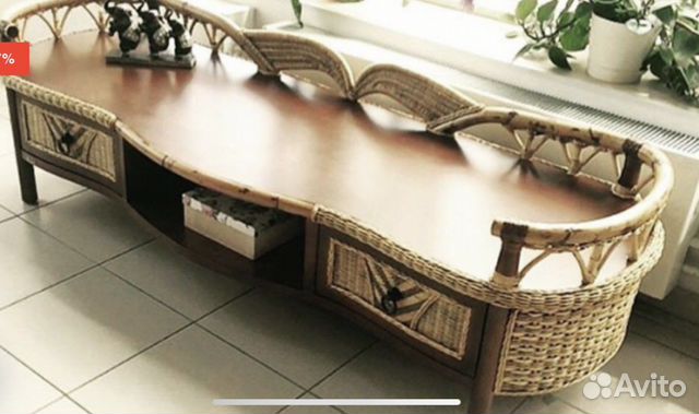 Тумба из премиального ротанга и массива