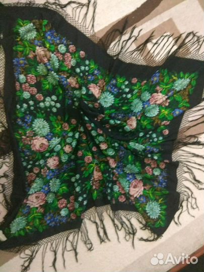 Старинный платок, шаль Лунный свет