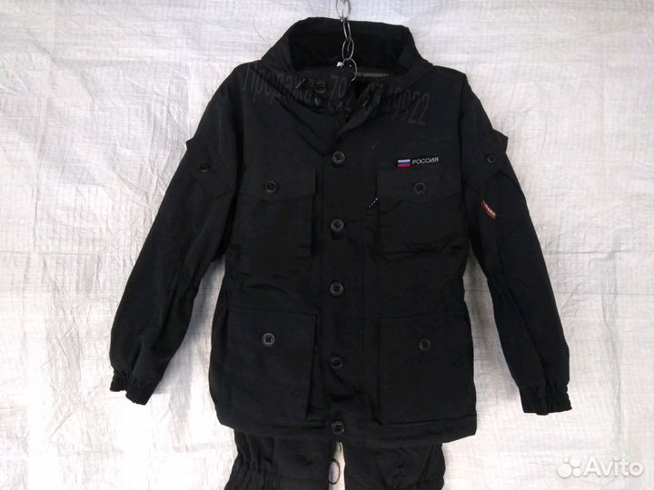 Костюм Горка-8 чёрная утеплённая на флисе