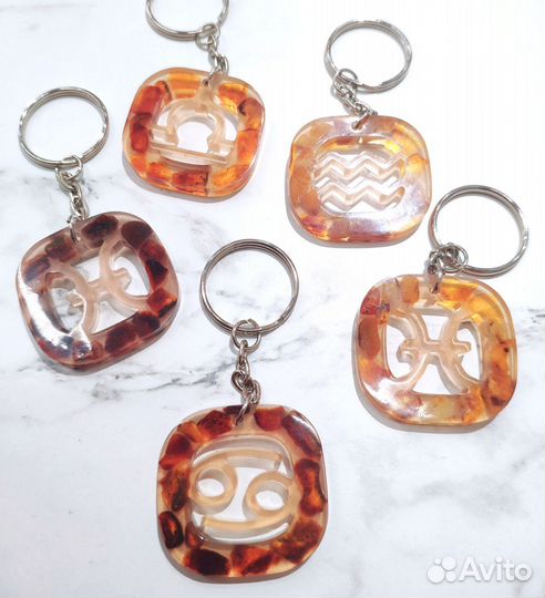 Янтарный брелок Зодиак