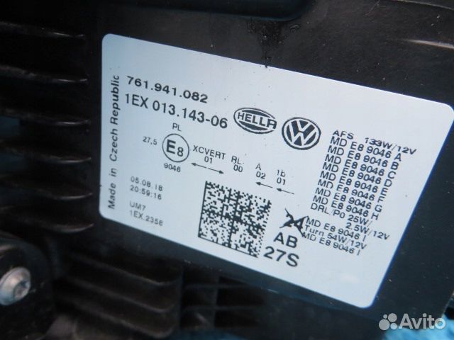 Фара правая передняя VW touareg 761 III