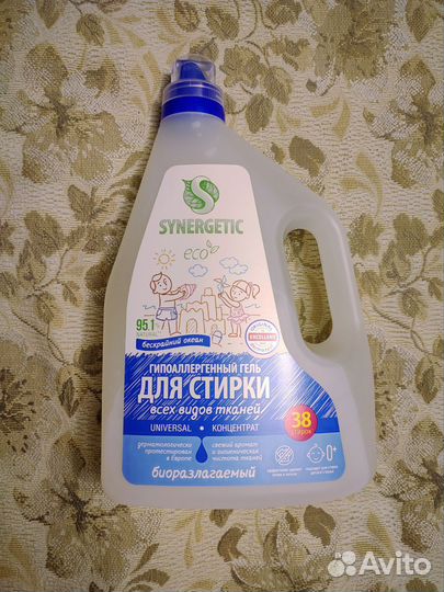 Гипоаллергенный гель Sinergetic для стирки, 2,28 л