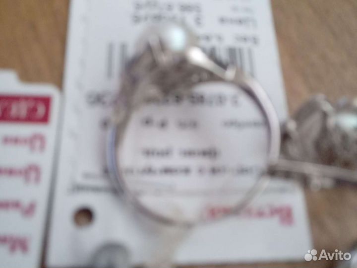 Серьги и кольцо с жемчугом