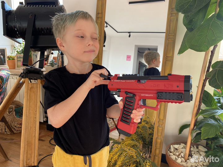 Пистолет бластер детский нерф магазинная подача