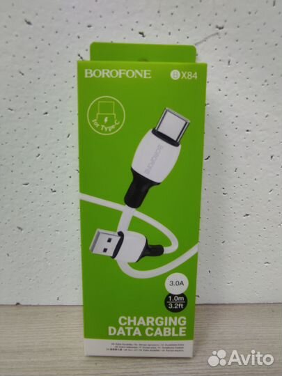 Кабель Type-C Borofone BX84 (3A,1m) white