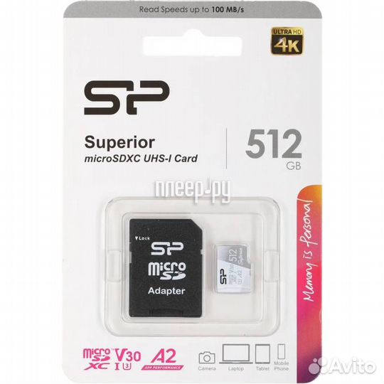 512Gb - Silicon Power Superior microsdxc Class