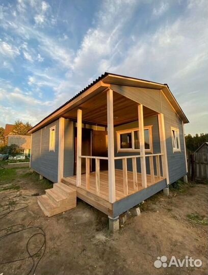 Каркасный дом 6х8 под ключ на сваях