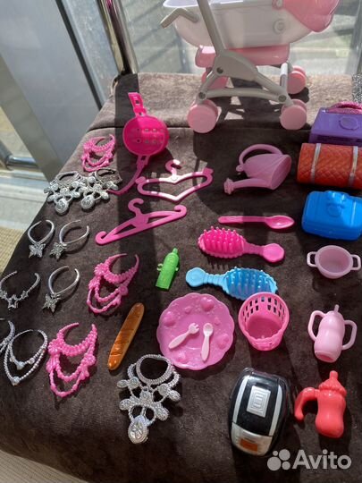 Аксессуары для барби куклы туфли украшения коляска