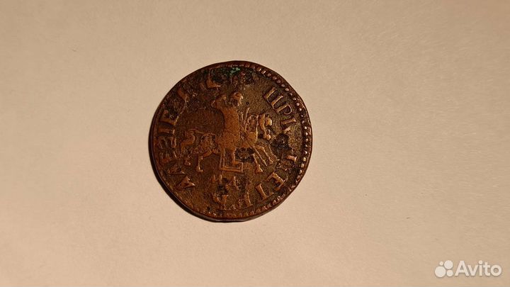 Старинная монета Петр 1705