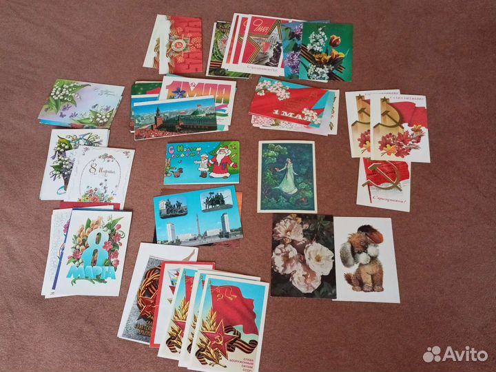 Открытки СССР чистые 8марта,1мая,9мая,23февр,7окт