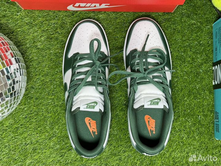 Nike dunk low green white Оригинал