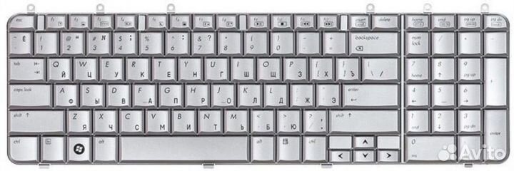 Клавиатура HP Pavilion dv7-1001ef серебристая, OEM