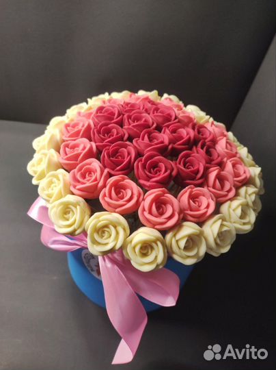 Розы из Бельгийского Шоколада - 51 шт в Коробке