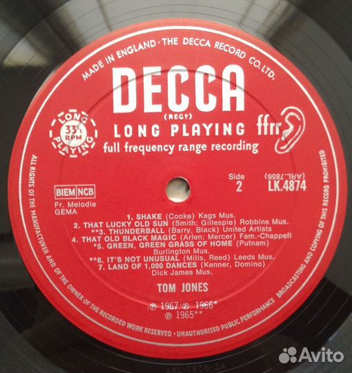 Том Джонс Tom Jones LP Vinyl Record 1Press England