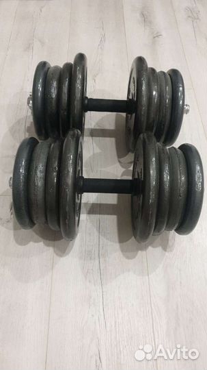 Гантели наборные металлические 30кг(2*15кг) новые