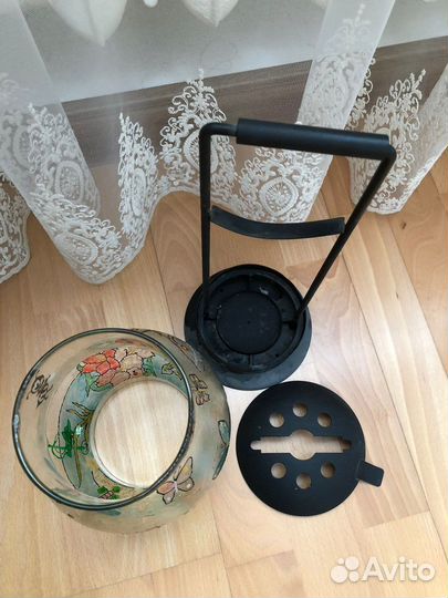 Подсвечник фонарь металлический