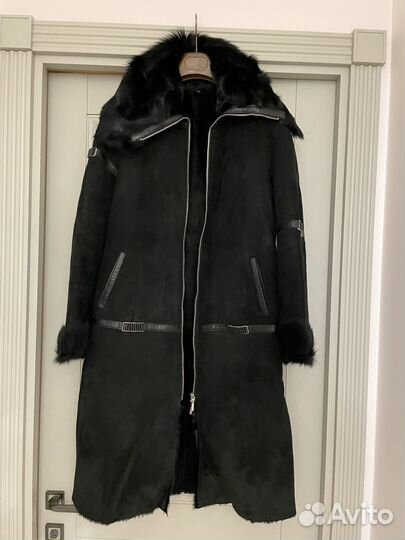 Дубленка натуральная женская длинная 48
