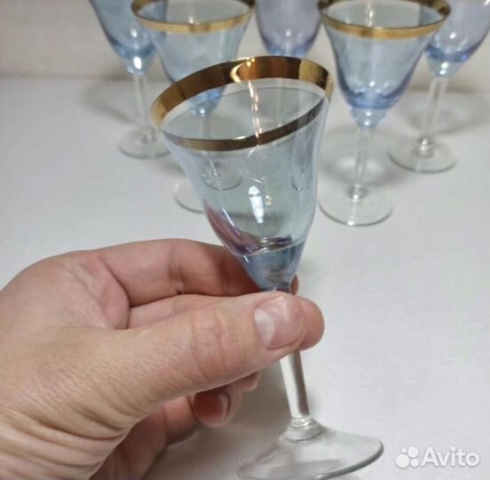 Рюмки на ножке набор 6 шт 60 мл СССР неодимовые