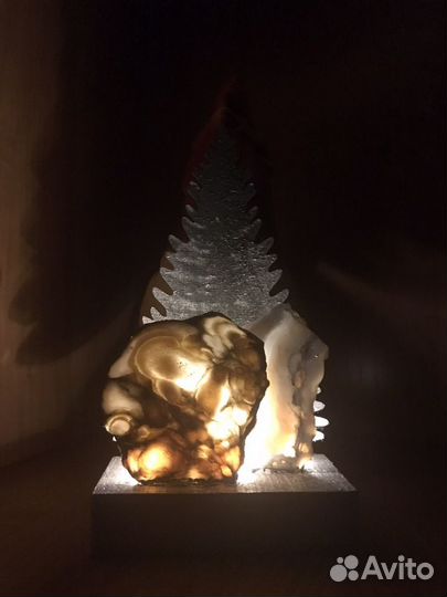 Ночник светильник с натуральным камнем агат