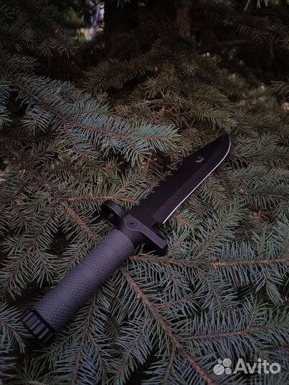 Нож Columbia с компасом,черный цвет,пласт. ручка