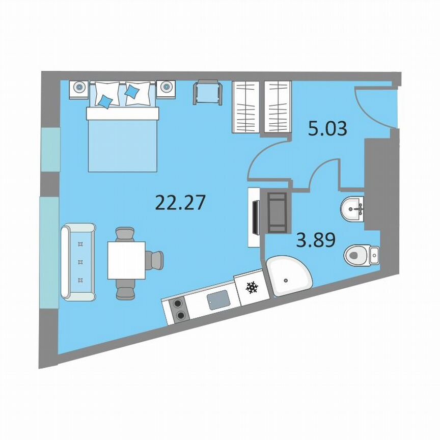 1-к. апартаменты, 31 м², 12/13 эт.
