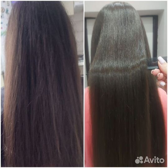 Кератиновое выпрямление волос