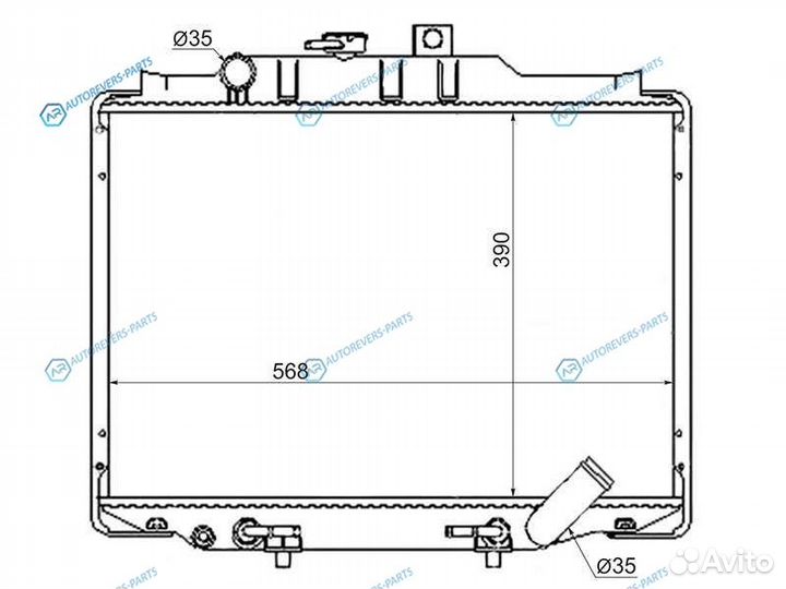 MC0005-L300-D-3R Радиатор mitsubishi delica L300 8