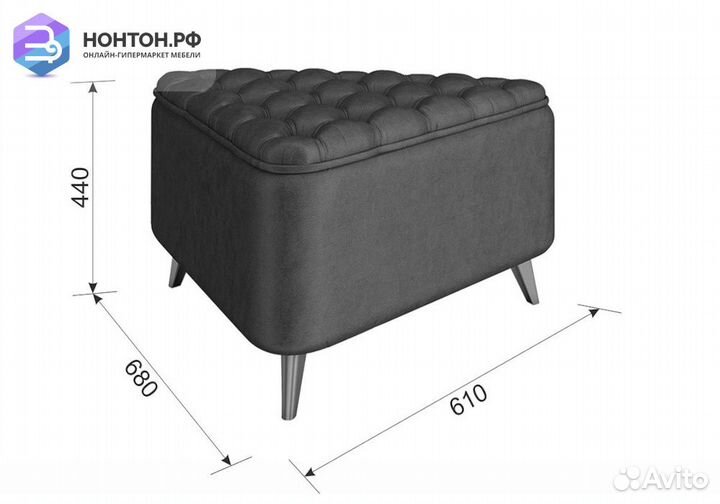 Пуф Трио 2 светло-коричневый