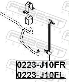 Тяга стабилизатора передняя левая (nissan qashq