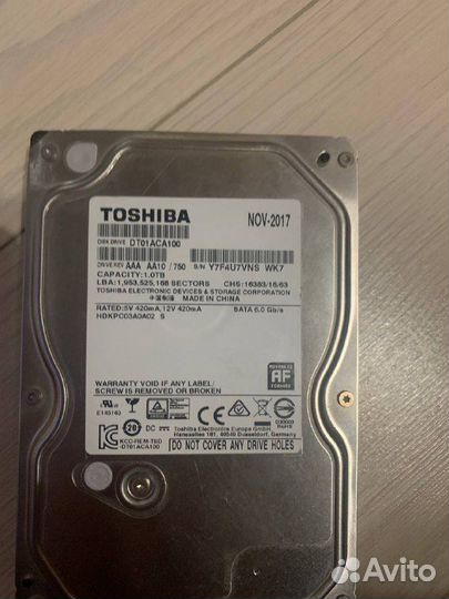 Жесткий диск Toshiba 1 тб DT01ACA100