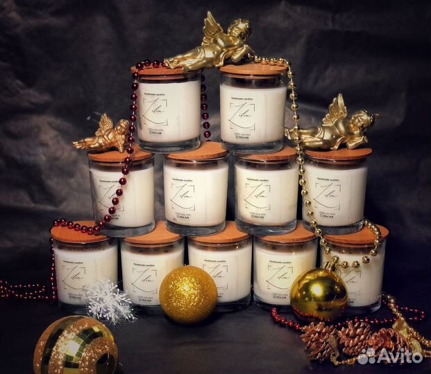Аромасвечи и аромасаше с новогодним декором