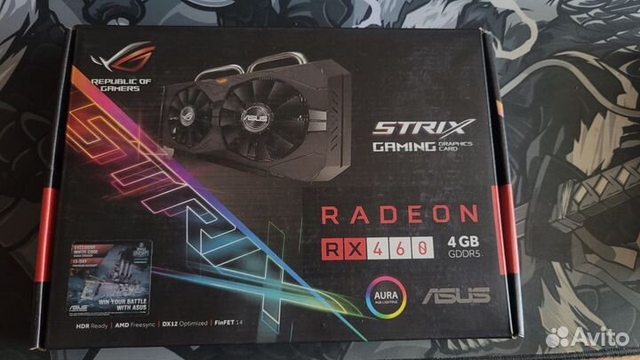 Видеокарта asus rog strix rx 460 4 gb