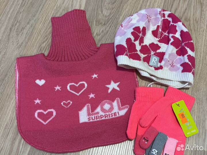 Комплект шапка Reima шарф и перчатки р1,5-3 года