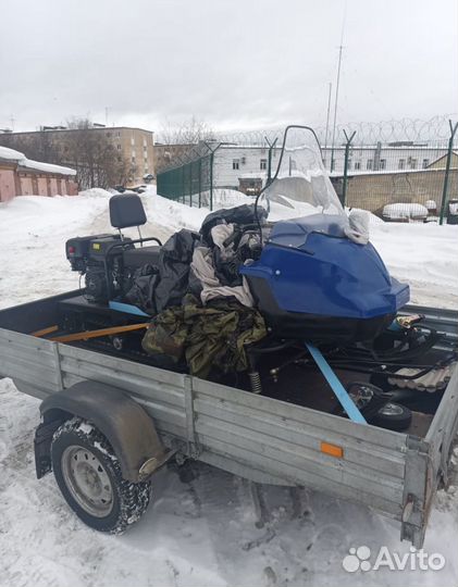 Мотобуксировщик разгуляй с лыжным модулем