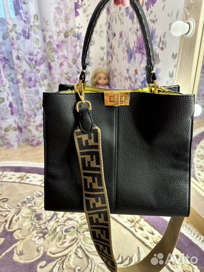 Сумка fendi натуральная кожа
