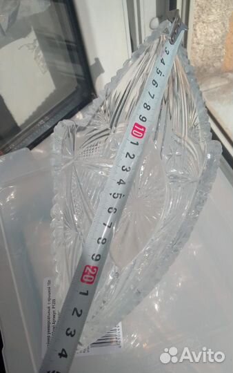 Винтаж СССР ваза- салатница хрусталь ладья