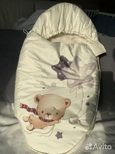 Конверт теплый на выписку, в коляску