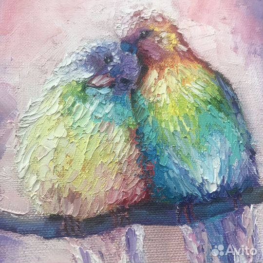 Картина маслом Неразлучники