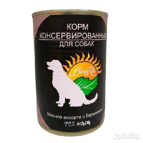 Корм 400г LiveRa мясное ассорти с бараниной для со