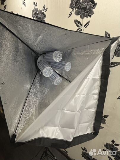 Софтбокс 50х70 см, усиленный штатив, LED кукуруза